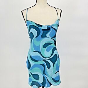 Zara Blue Swirl Mini Dress